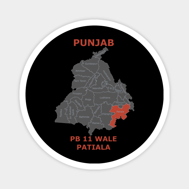 PB 11 Wale Patiala Magnet by Lazy Dad Creations